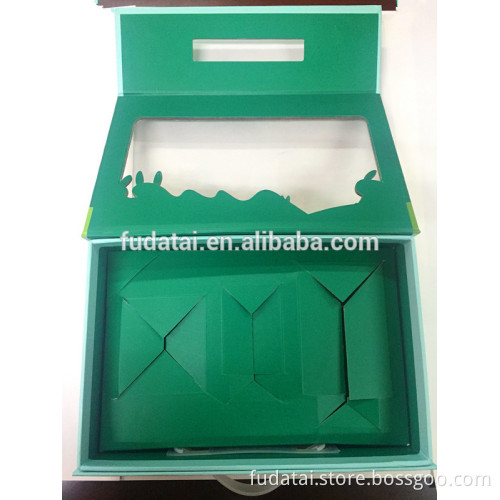 Paper box with PVC window and plastic handle of health care products